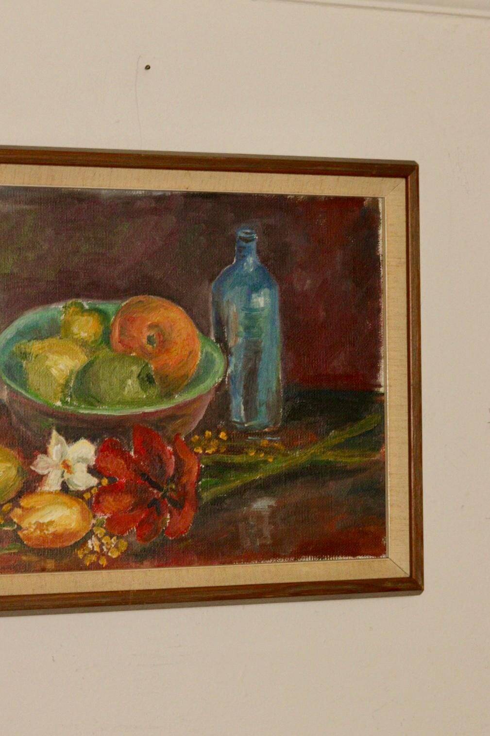 "Still Life, Bottle and Fruits" by Denoran