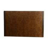 Enfilade 2 portes en loupe d'orme et laiton, edition Mario Sabot année 1970