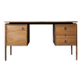 Vintage Mid-Century Danish Modern Brown Teak Desk by Arne Vodder