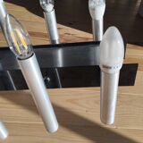 Sculptural vintage 70s chandelier – metal & aluminium – 55 × 26 cm