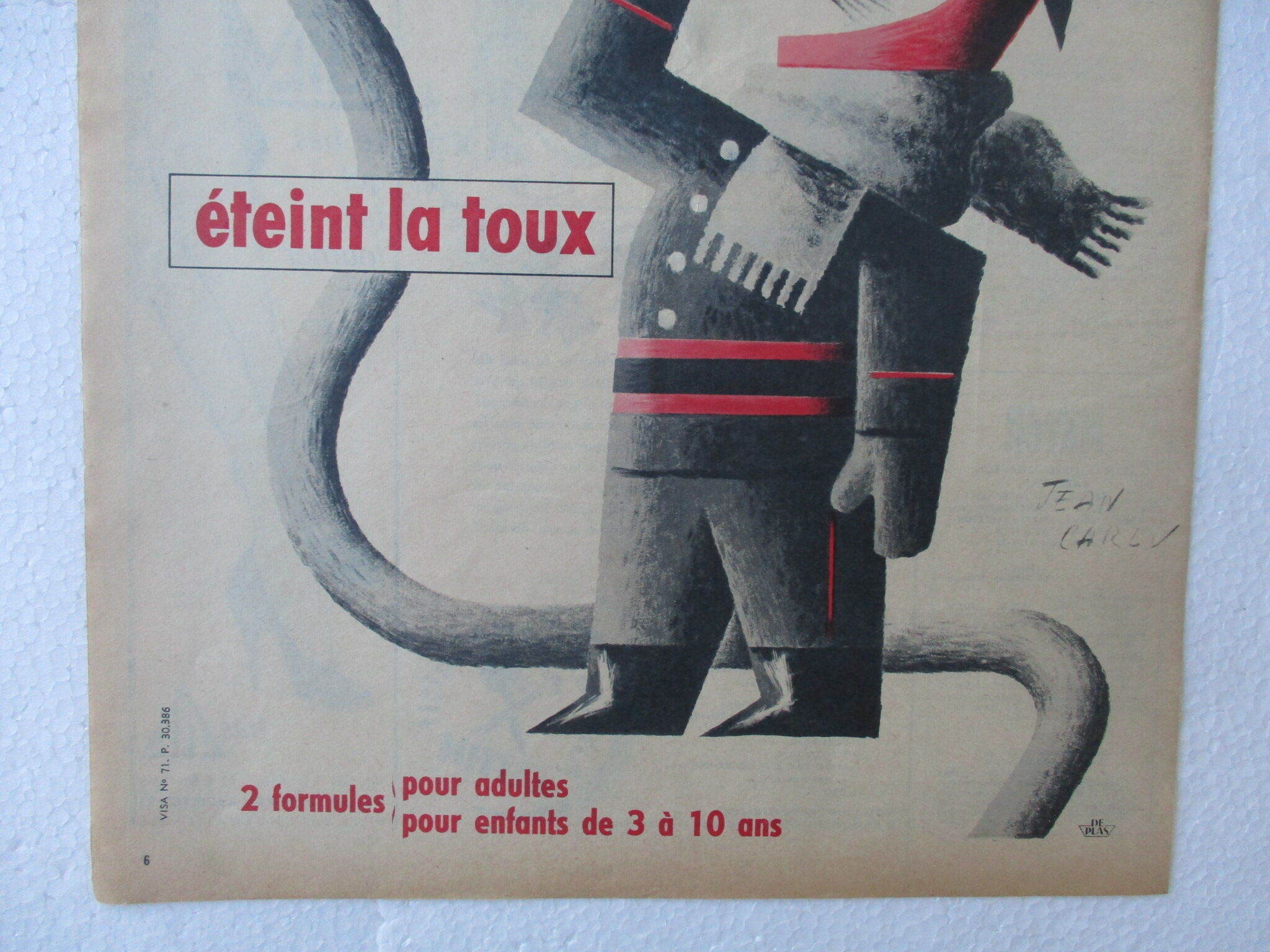 Advertising caze syrup of the vosges, 50s