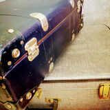 Vintage blue suitcase