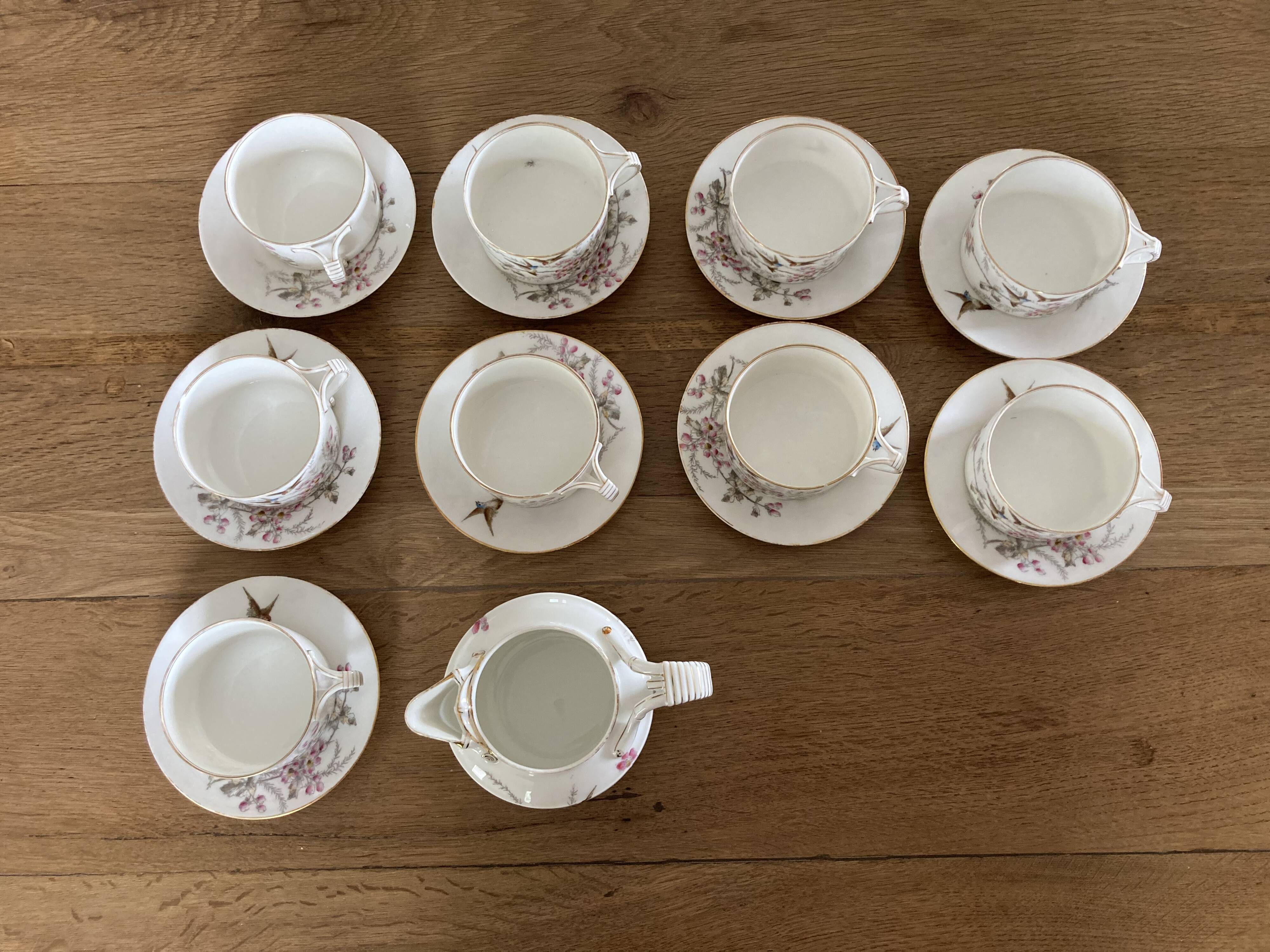 9 tea cups limoges