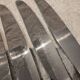 6 silver-plated table knives by Christofle Albi with black dots