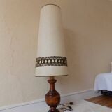 lampe de sol vintage pied en bois tourné