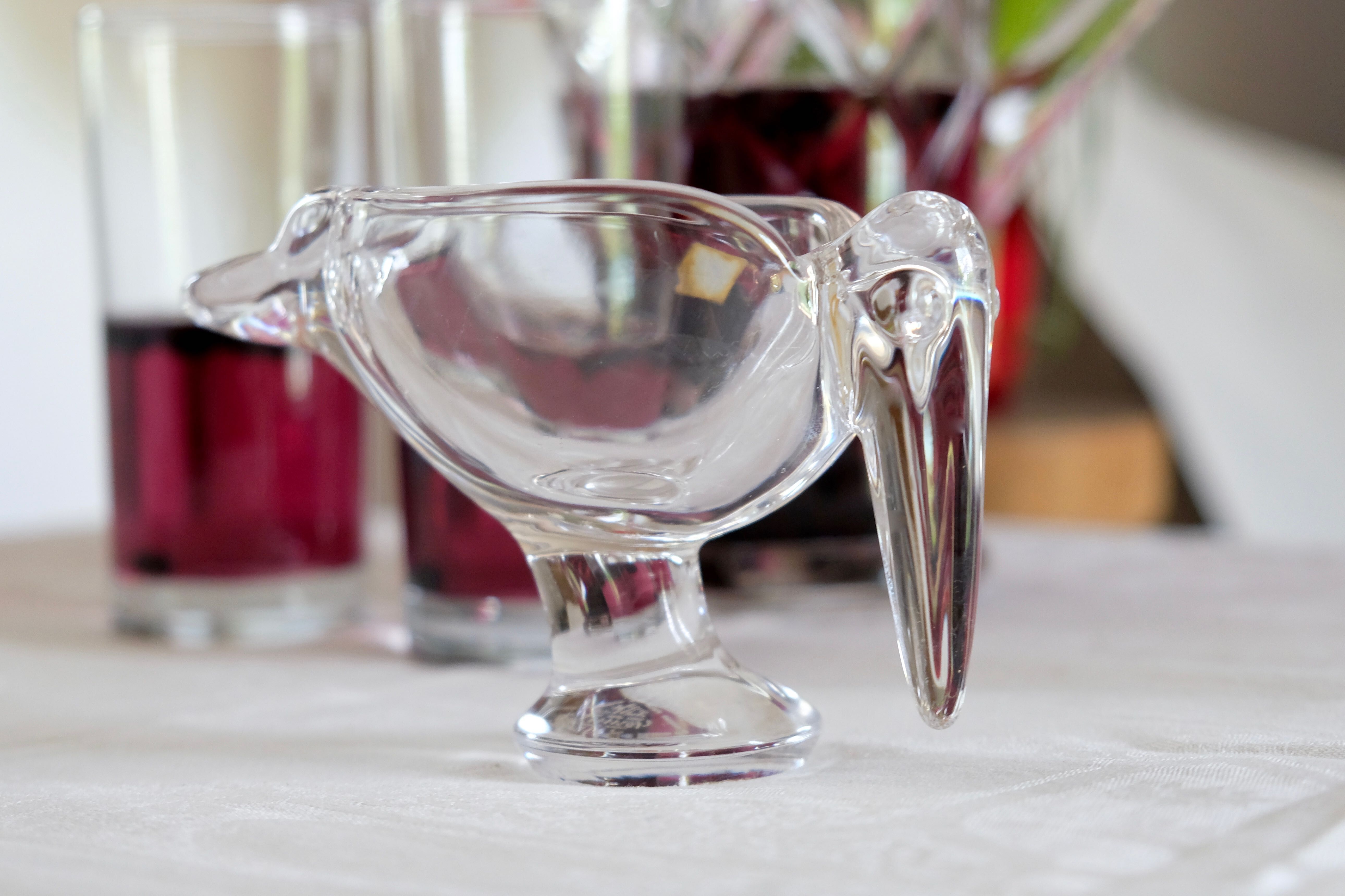 Heron marabout bird crystal of Vannes