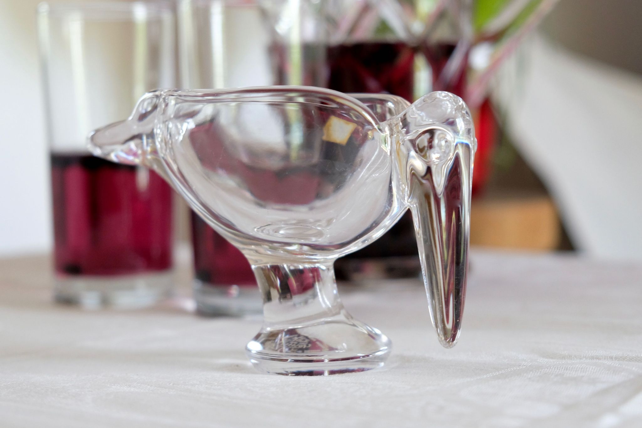Heron marabout bird crystal of Vannes