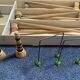 Antique wooden table croquet set