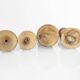 Set of 4 turned wooden candle holders