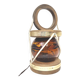 Marine lamp float amber blown glass wood and rope