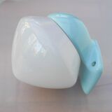 Large mid-century modern pale blue bathroom sconce from Ifö, Sweden