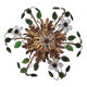 Flower wall light, gilded metal and glass cabochons, attributed to Baguès.