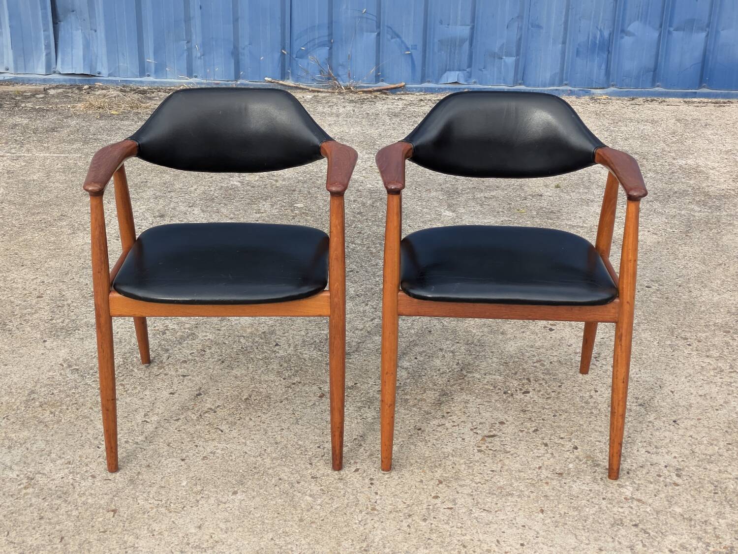 Pair of vintage Scandinavian teak chairs/armchairs - Kai Kristiansen style