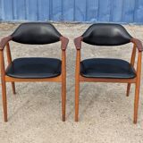 Pair of vintage Scandinavian teak chairs/armchairs - Kai Kristiansen style