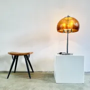 Mid-Century Chromed Mushroom Table Lamp With Acrylic Shade, Europe 1970S