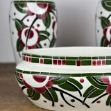 Art Deco - Lunéville mantelpiece set with vases and planter