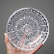 Grosse boîte en cristal de Bohème ciselé "Dentelle de la Reine" vintage
