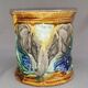 Old tobacco pot / pencils, flower vase elephant onnaing earthenware slip