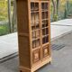Parisian Art Deco display cabinet from 1950, renovated in raw solid oak, 101cm.