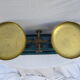 old enameled kitchen with its weight scale