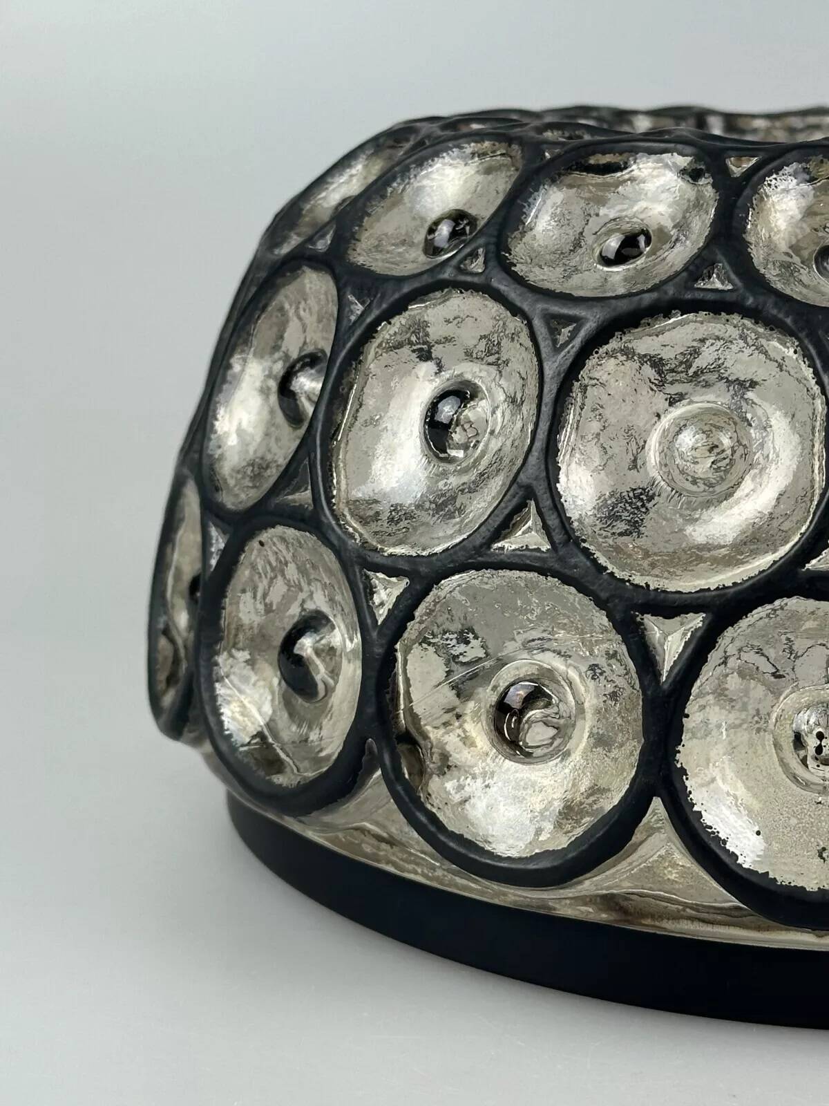 Ceiling light from the 60s and 70s Glashütte Limburg Germany glass & metal