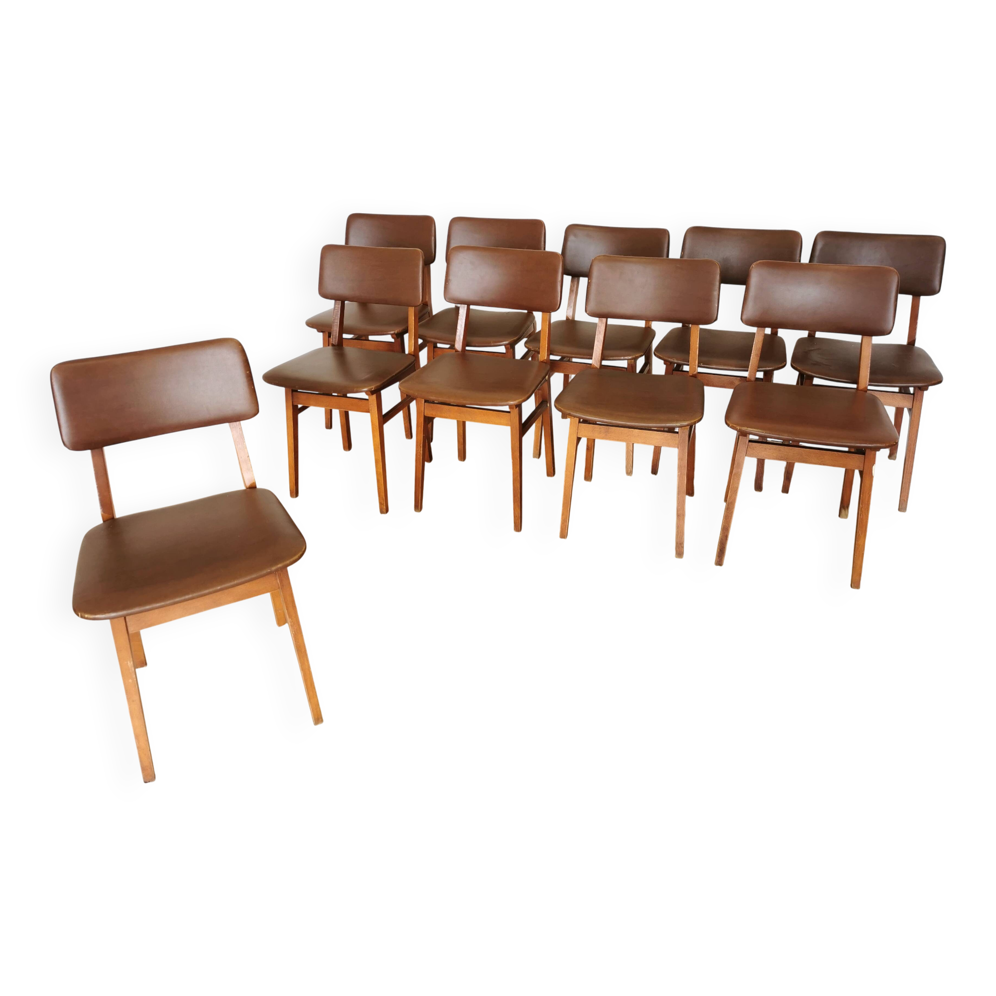 Vintage STOL Kamnik Dining Chair: 1970s Yugoslavian Mid-Century Leather Bis