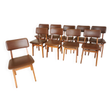 Vintage STOL Kamnik Dining Chair: 1970s Yugoslavian Mid-Century Leather Bis