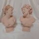 Bacchus and Bacchante, two terracotta busts, after Clodion