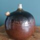 Fig-shaped oil lamp, stoneware soliflore, signed ceramic.
