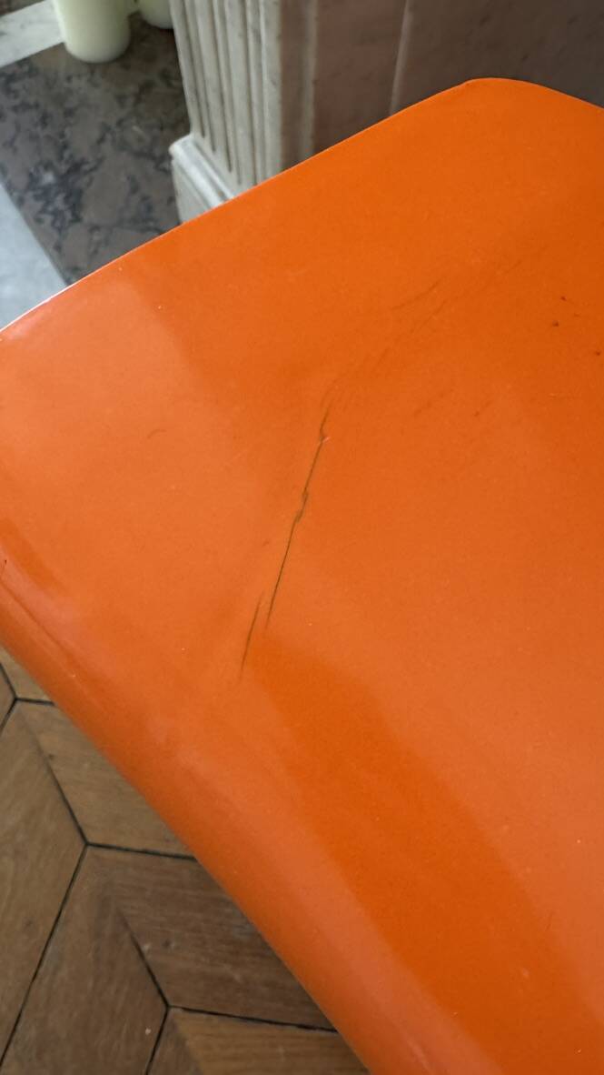 Vintage 1970 Joe Colombo 860 861 Kartell chair bright orange