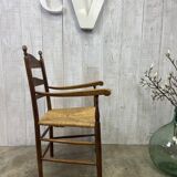 Vintage straw armchair