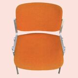 Set of 4 orange DSC 106 chairs Giancarlo Piretti for Castelli