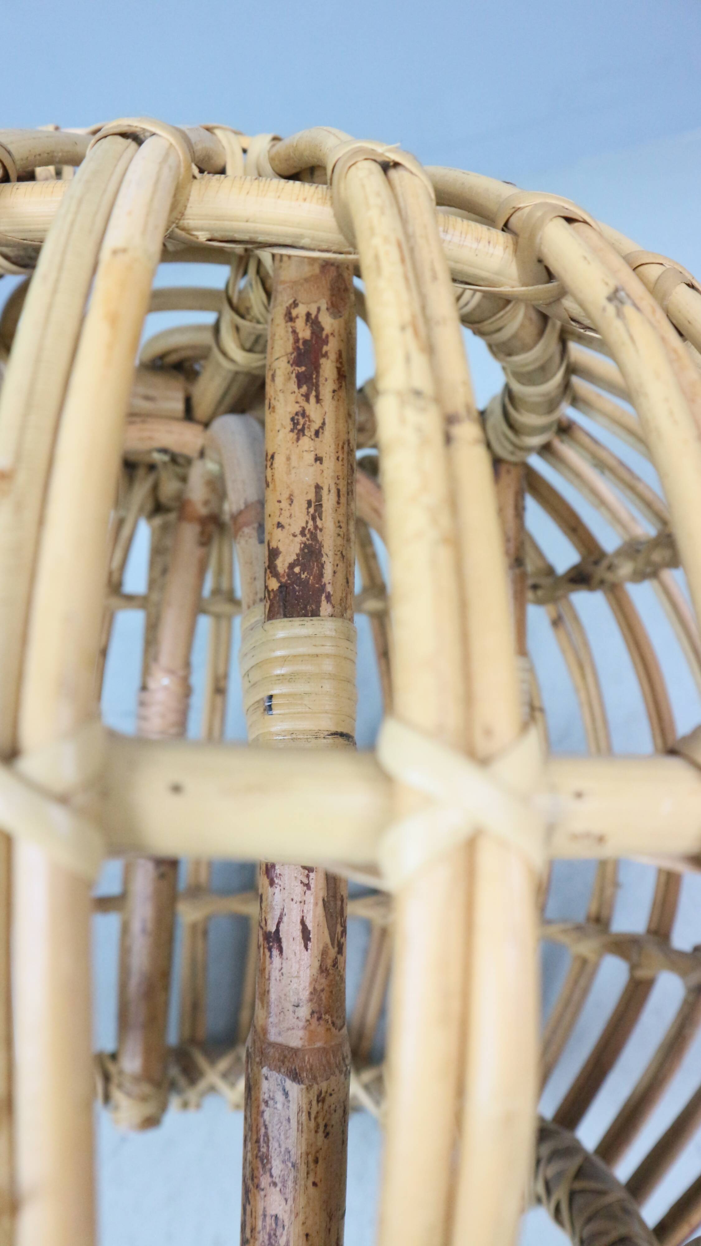 Pouf, jardinière, tabouret ou table d'appoint en rotin vintage des années 1960 par Dirk van Sliedrecht