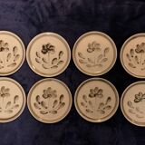 8 dessert plates of Sarreguemines, Jocelyne model