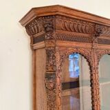 Antique Neo-Renaissance Oak Bookcase with Figural Carvings, 1870