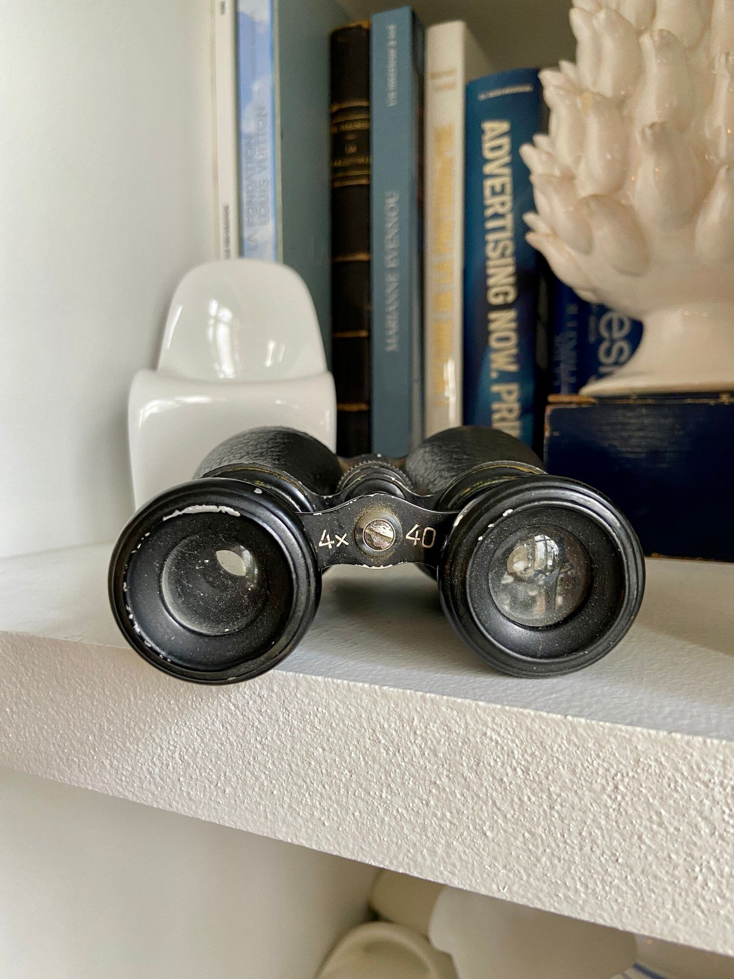 Black metal binoculars