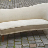 Sofa chaise sculptural Arc asymmetrical Swedish 50s/60s