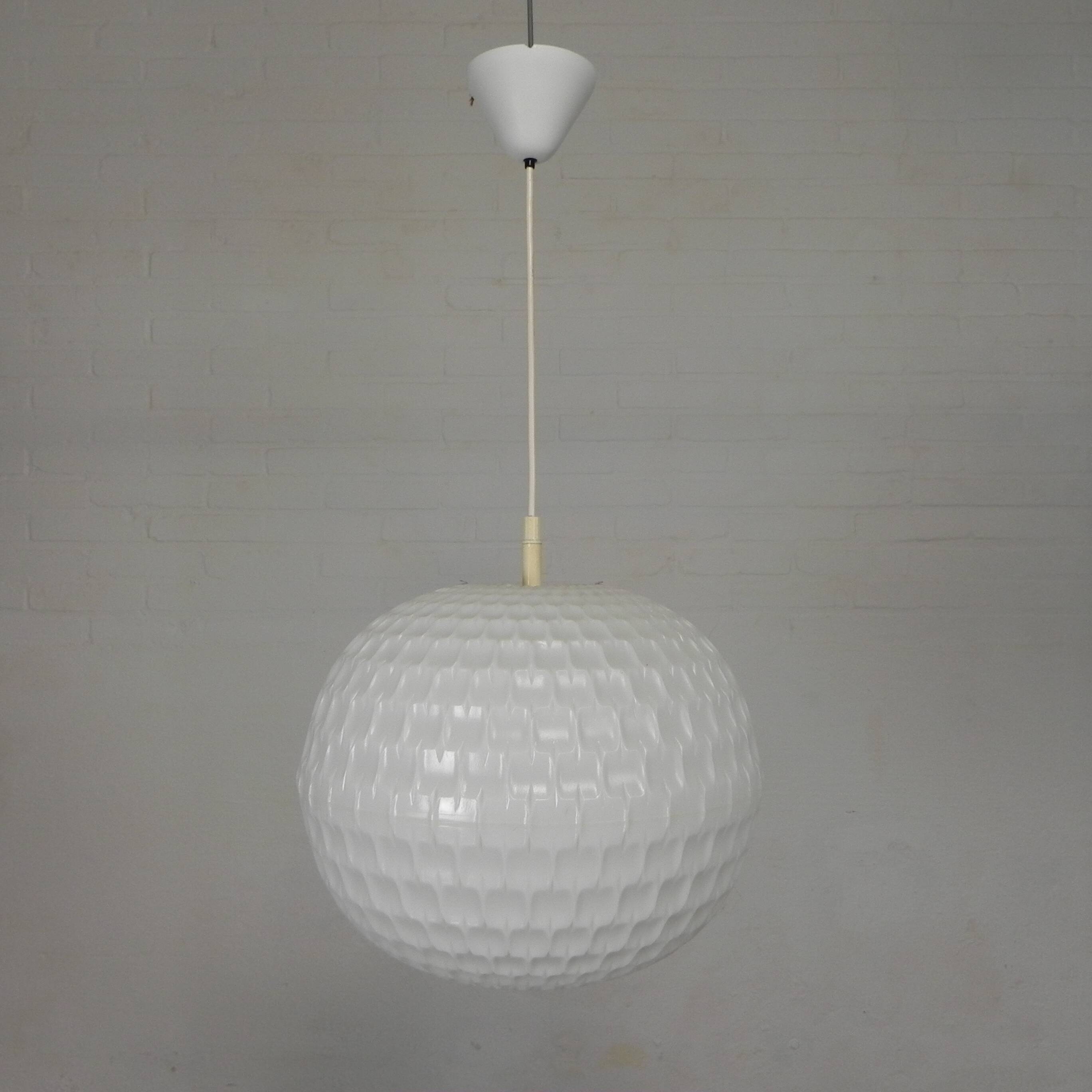 Vintage pendant lamp Aloys F. Gangkofner for Erco, plastic sphere