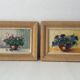 Pair of small paintings, bouquet of flowers