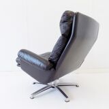 ESA black leather armchair by Werner Langenfeld