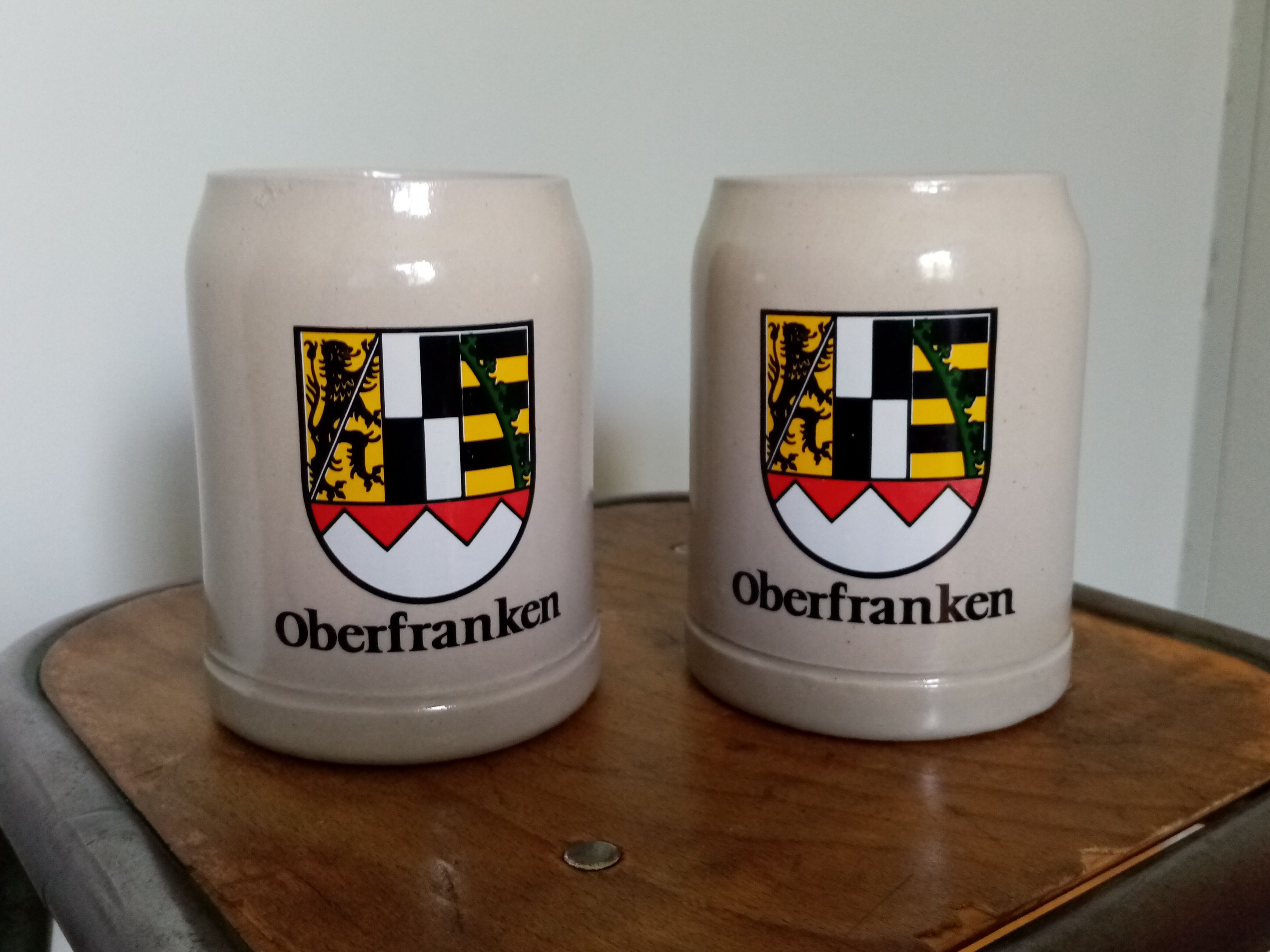 2 West Germany Oberfranken beer mugs