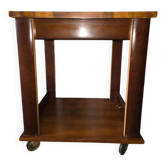Table d’appoint / desserte Art déco en bois sur roulettes