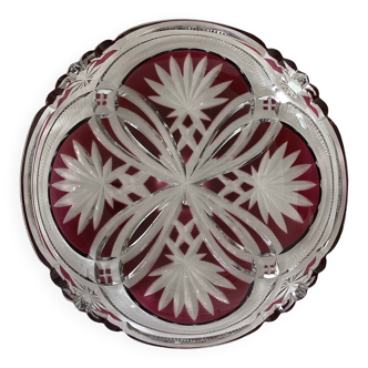 Empty pocket, red cut crystal bowl