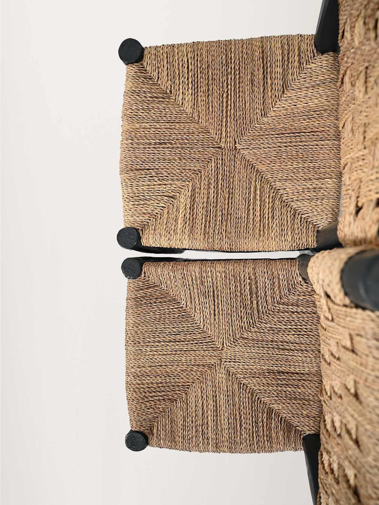 5 chaises marocaines en bois bleu