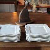 Set of 12 enameled ceramic plates