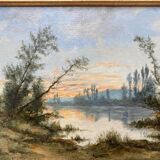 Oil on cardboard riveting nineteenth eugene labitte