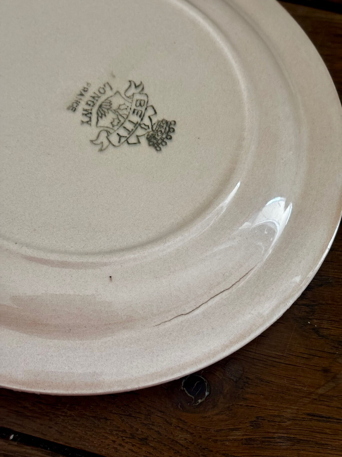 Vintage set of 6 Longwy Betty dessert plates.