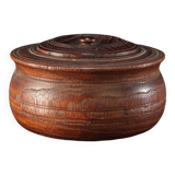 Round natural wooden box with lid for confectionery – Shōwa 20th century.