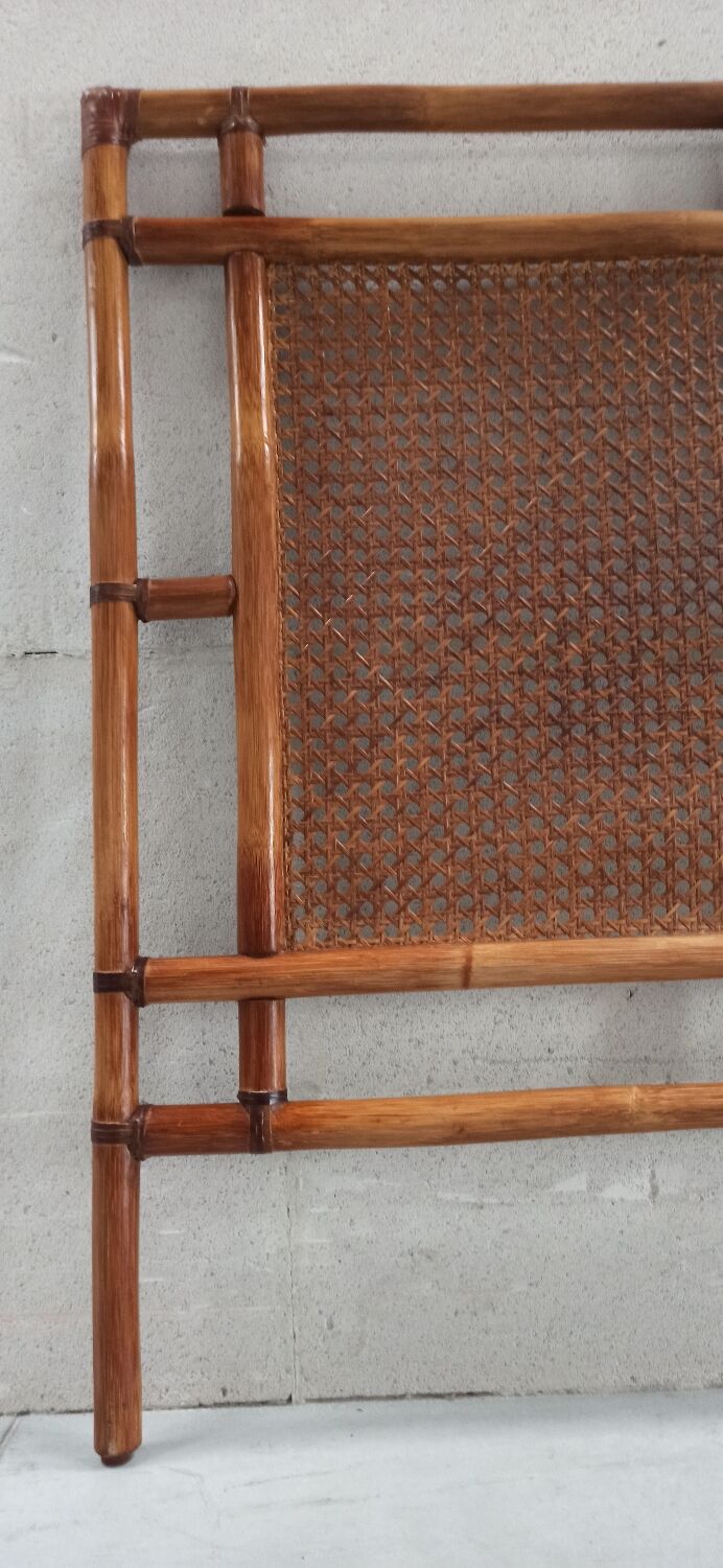 Traditional bamboo and cane headboard, 70's