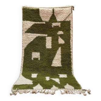 Handmade pure wool rug, size 100 x 200 cm.